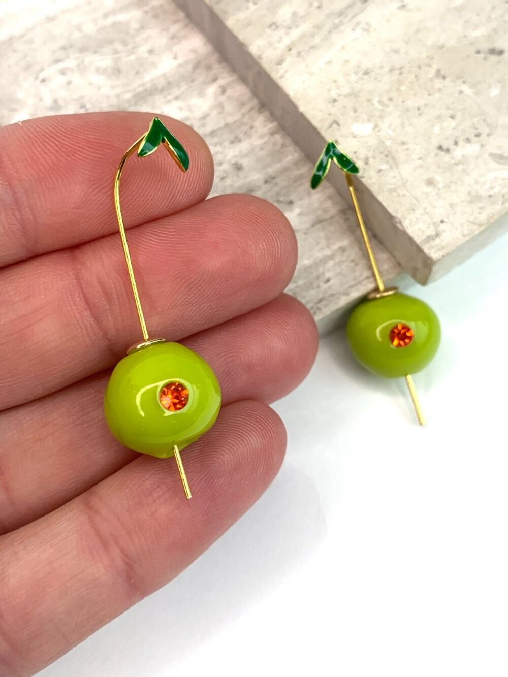 NEW ~ Anthropologie Olive Drop Earrings - Picture 13 of 14
